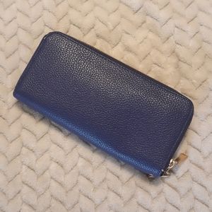 A New Day Navy Leather Clutch